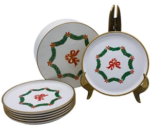 MaryAnn Baker Otagiri Japan Christmas Holly Coasters Lacquerware Candy Cane - Picture 1 of 12