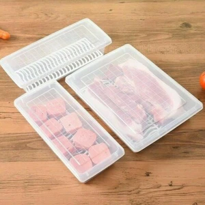 Fridge Food Crisper Kitchen Storage Boxes Plastic Seal Container Box Rectangular - Picture 1 of 13