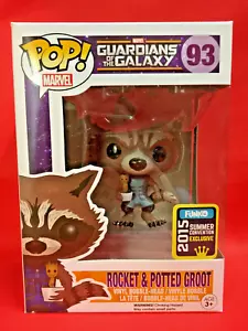 Guardians of the Galaxy ROCKET & POTTED GROOT 93 POP! 2015 Summer Exclusive - Picture 1 of 6