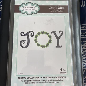 Creative Expressions By Sue Wilson Metal Die Set Christmas Joy Wreath CED3030 - Picture 1 of 3