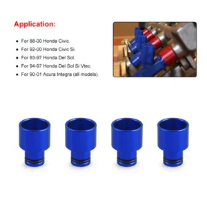 4pc Fuel Injector Top Hat Adapter Blue fit for Honda Civic 88-00 B16 B18 D16Z - Picture 1 of 6