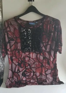  Simply Vera Wang Shirt schwarz Pailletten Detail Damen Gr. PM   - Bild 1 von 6
