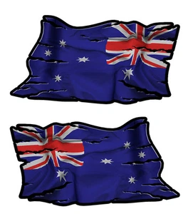 AUSSIE RIPPED FLAG DECAL left and right facing SIZE 60MM BY 30 MM STICKER - Bild 1 von 1