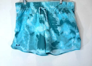 Under Armour Fitted Shorts Womens Speed Pocket Heatgear Running Blue Camo size M - Picture 1 of 7