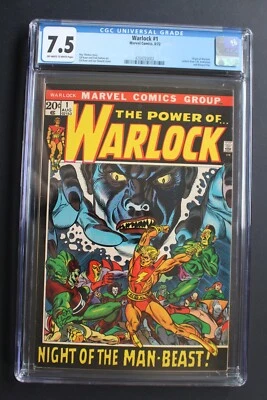 WARLOCK #1 ORIGIN 1st SOLO Title MCU 1972 High Evolutionary Man-Beast CGC 7.5 - Image 1 of 2