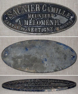 Letrero SAUNIER Camille Meunier A MÈLOMÈNIL Cantón de Xertigny (Vosgos) - Imagen 1 de 1