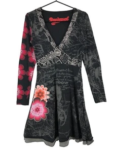 DESIGUAL V-Neck Long Sleeve Dress Women Size S - Picture 1 of 11