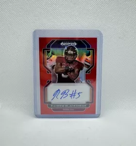 Raheem Blackshear 2023 Prizm Football Draft Red Holo /199 Auto RC Panthers - Picture 1 of 2