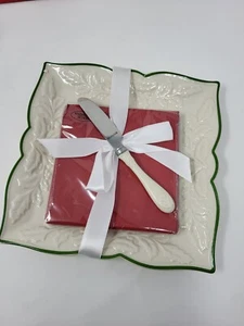 LenoLenox Vacaciones Juego de Bandeja de Servilletas Talladas de 3 Piezas Regalo de Anfitriona Navidad - Imagen 1 de 11