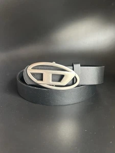 Diesel Gürtel Schwarz 110cm Länge/ Silberne Schnalle Matt - Bild 1 von 9