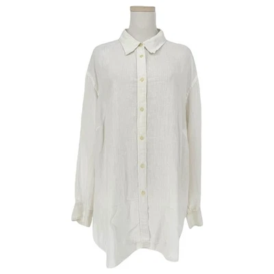 Camisa informal de lino con botones delanteros 3X para mujer Lauren Ralph Lauren costera elegante Foto 1 de 4