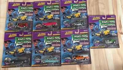 Johnny Lightning Fright’ning Lightnings Series 1 Set Of 7 Die Cast Classic Cars - Image 1 of 4