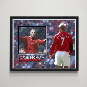 David Beckham - Leggenda del Manchester United Autentico Autografo Espositore Incorniciato - Foto 1 di 2