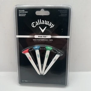 Callaway Par-Tee High Performance Tees 4 Pack 4 Colors 3 1/4" Long New Sealed - Picture 1 of 4
