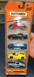 MATCHBOX MORE CARS CARS CARS 5 CAR GIFT PACK FERRARI 2 MUSTANGS VIPER VW BUG - Picture 1 of 2