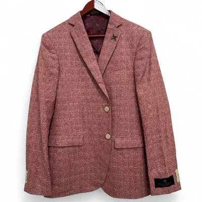 John Varvatos Blazer 42R Red Textured Wool Silk Linen Cotton  - Image 1 of 4