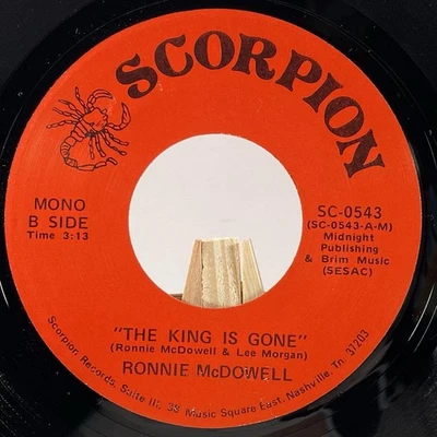 RONNIE MCDOWELL 45 RPM THE KING IS GONE STEREO/MONO PROMO—VG+ - Image 1 of 4