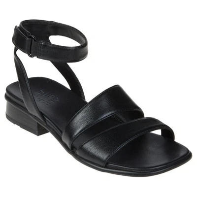Naturalizer Effie Square Toe Block Heel Flat Sandal Black US 7.5 M EUR 38 New - Image 1 of 4