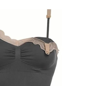 Lace Breastfeeding Tank Top With Bra Nursing Breastfeeding Vest For Home Gray L - Picture 1 of 12