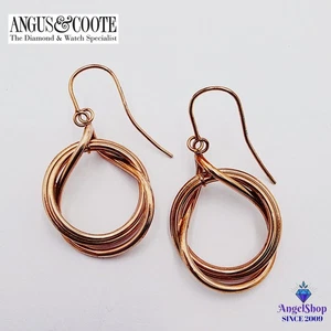 Angus & Coote 9ct Rose Gold Earrings Dangle Drop Earrings ITALY 9K Gold - Picture 1 of 4