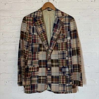 Vintage Madras Patchwork Jacket Blazer Sport Coat Size 40R - Image 1 of 4