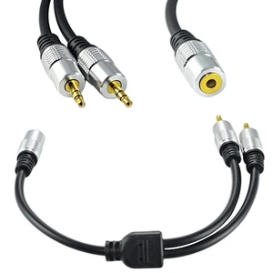 Cable adaptador Y enchufe estéreo hembra 30 cm 3,5 mm a 2x 3,5 mm 4 polos macho - Imagen 1 de 6