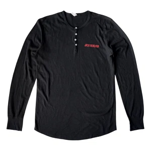 Jack Reacher Shirt Mens Large Black Henley American Apparel Movie Film Promo - Picture 1 of 11