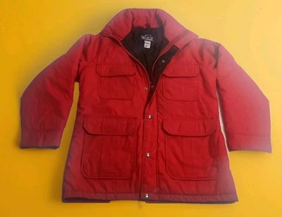 Chaqueta parka aislante pequeña roja vintage años 90 Woolrich para mujer EE. UU. 216 Foto 1 de 4