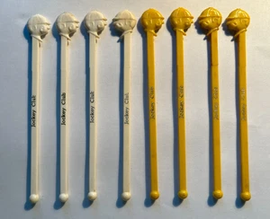 Set of 8 Vintage Jockey Club Swizzle Stick Cocktail Stirrer RARE - Picture 1 of 6