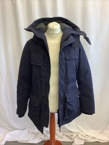 Mens Napapijro Padded Dark Blue Hooded Antarctic Jacket Coat Size Medium - Picture 1 of 11