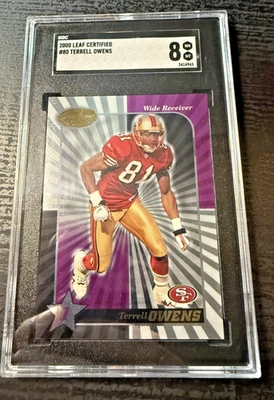 2000 Leaf Certified #80 Terrell Owens SGC 8 San Francisco 49ers - Image 1 of 2