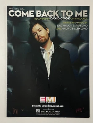 2008 Come Back To Me David Cook American Idol Pop Piano Vocal Guitar Sheet Music - Image 1 of 3