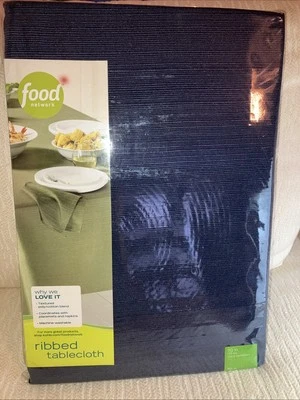 New Food Network 70” Round Ribbed Tablecloth - Dark (Navy) Blue - Image 1 of 4