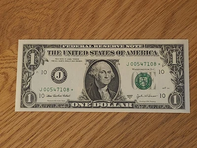 2003A $1 "STAR NOTE" KANSAS CITY UNC/GEM J00547108* 00 START 2 OF 3 CONS SER - Image 1 of 4