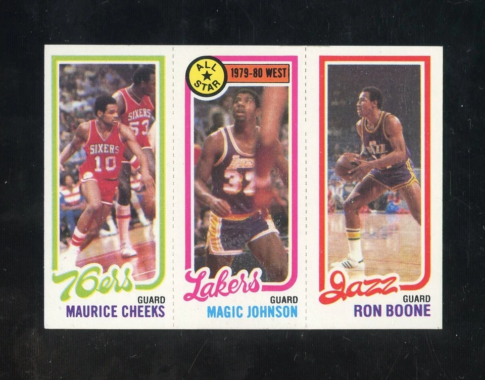 1980 Topps Magic Johnson RC Rookie HOF Maurice Cheeks Ron Boone - Image 1 of 2