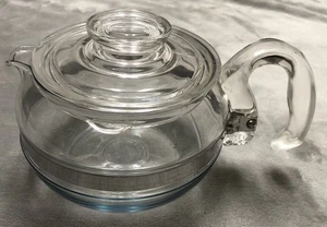 Vintage Pyrex Flameware 6 Tassen Klarglas Kaffeekanne mit Deckel Modell 8446-B - Bild 1 von 10