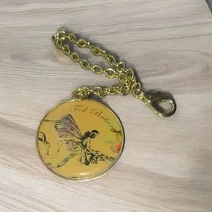 Ted Baker Vintage Small Hand/Bag Chain Mirror Attachment Keychain Gold Tone. - Picture 1 of 10