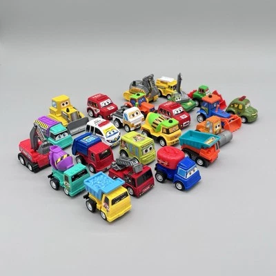 Lote de 23 coches de juguete de plástico Pull Back & Go, camiones, construcción, vehículos policiales Foto 1 de 4