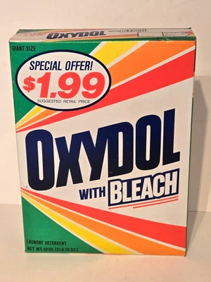 Detergente de lavandería Oxydol 1988 vintage años 80 sellado 2 lb 10 oz Foto 1 de 4