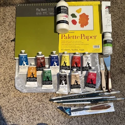 Grumbacher Academy Professional Acrylic Paint And Sketchbooks Set of 24 - Image 1 of 4