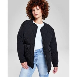 Y ahora esta chaqueta forradora reversible de ajuste relajado para mujer en negro XS precio de venta sugerido por el fabricante $90 - Imagen 1 de 6