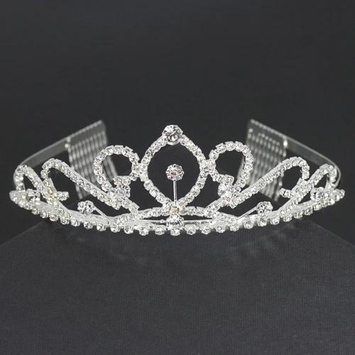 elegantes Diadem Tiara Haarschmuck Krone Krönchen Haarreif Strass  Brautschmuck - Bild 1 von 1