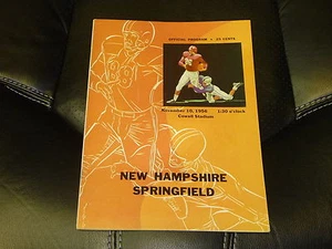 1956 SPRINGFIELD AT NEW HAMPSHIRE COLLEGE FOOTBALL PROGRAM EX-MINT - Picture 1 of 1