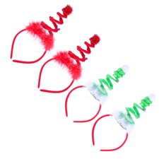 4Pcs Christmas Hairbands Holiday Party Bell Spring Embellished Hair Hoops