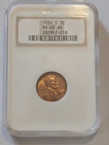Centavo de trigo Lincoln 1930-S NGC MS 65 RD - Imagen 1 de 2