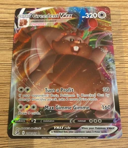 O/C Pokémon TCG Greedent VMAX Fusion Strike 218/264 Ultra Rare NM Off Center - Picture 1 of 4