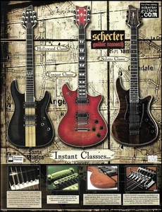 Impresión de anuncio de guitarra Schecter Hollywood Tempest Stiletto Classic Series - Imagen 1 de 3