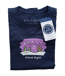 Camisa Life Is Good LS Camiseta Trituradora Vintage NOCHE DE SILENCIO Cabina Nieve 44 pulgadas Para Hombres M - Imagen 1 de 7