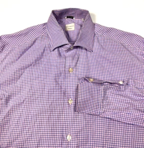Culturata Dress shirt Pink Blue Check Tailored Fit Italy Men's 17.5 XL Nice. - Picture 1 of 7