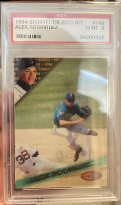 PSA 9 Mint ALEX RODRIGUEZ 1994 Sportflics 2000 #148 RC Rookie Traded - Image 1 of 2